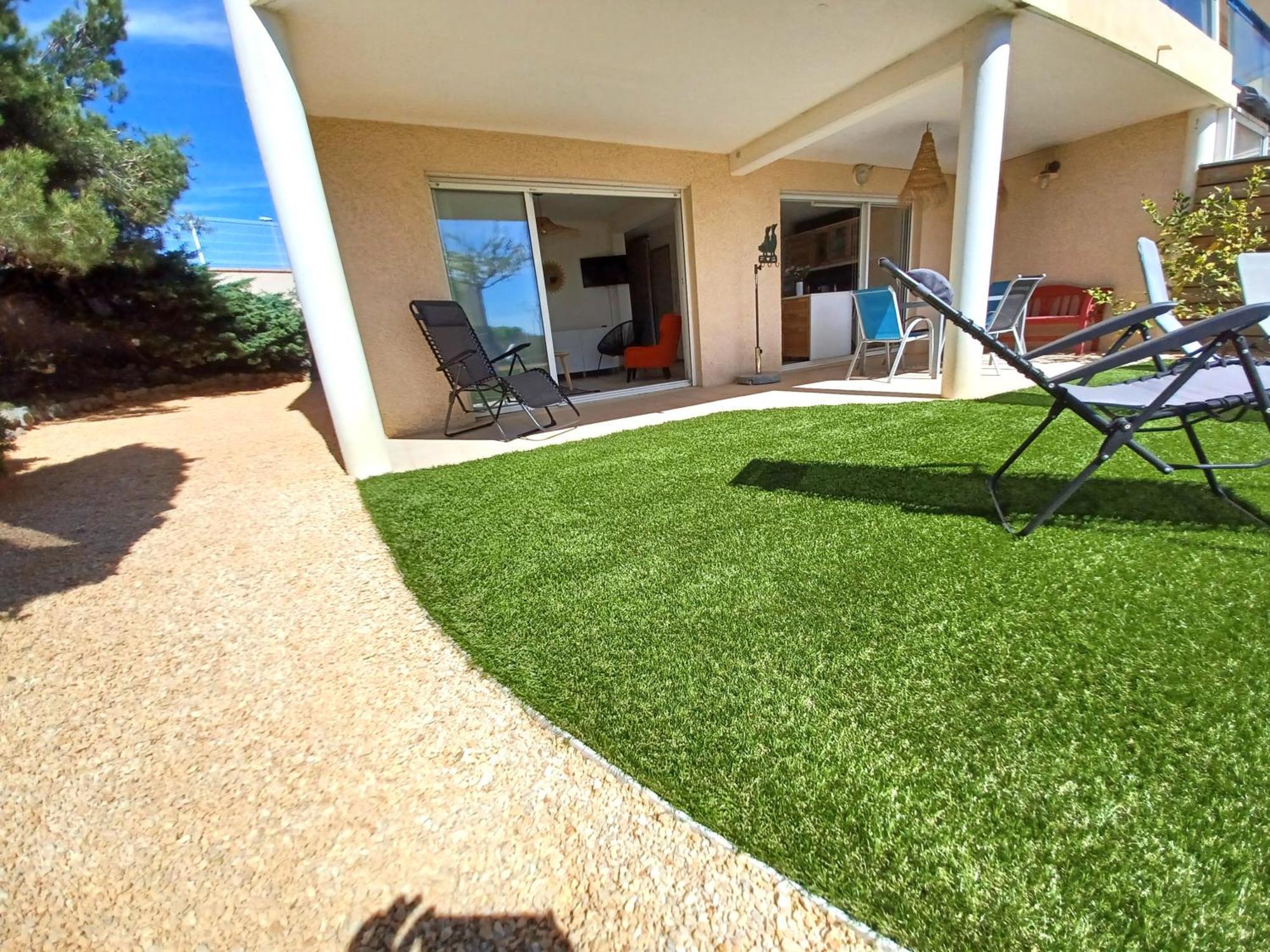 Plain-Pied Jardin 6 Personnes Clim Vue Mer Parking Wifi Terrasse Piscine Dans La Residence Saint-Pierre-la-Mer  Exterior photo
