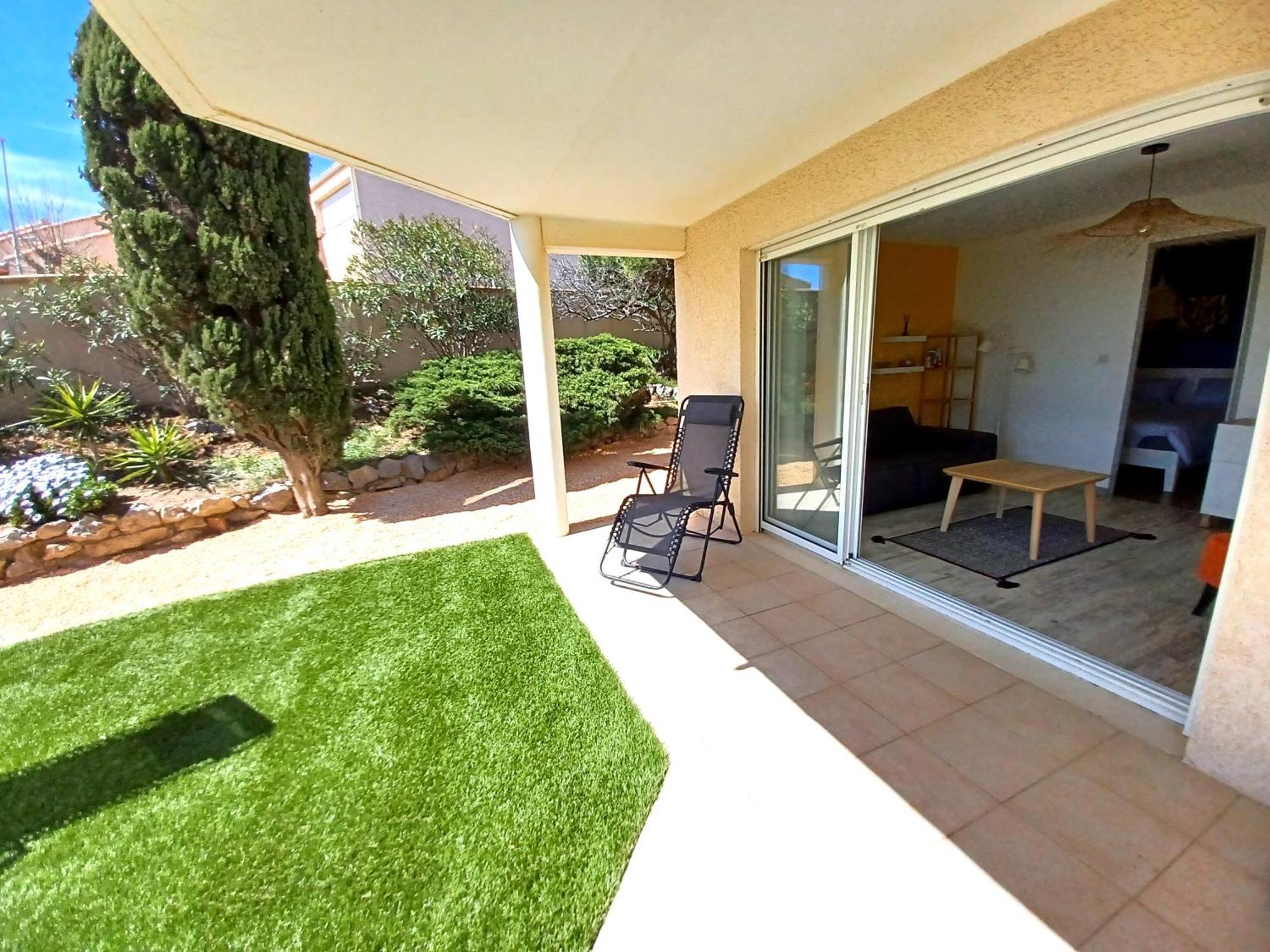 Plain-Pied Jardin 6 Personnes Clim Vue Mer Parking Wifi Terrasse Piscine Dans La Residence Saint-Pierre-la-Mer  Exterior photo